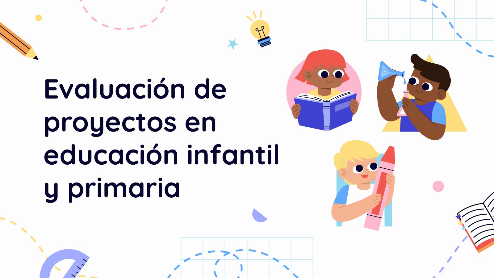 Plantilla de presentación Evaluación de proyectos en educación infantil y primaria