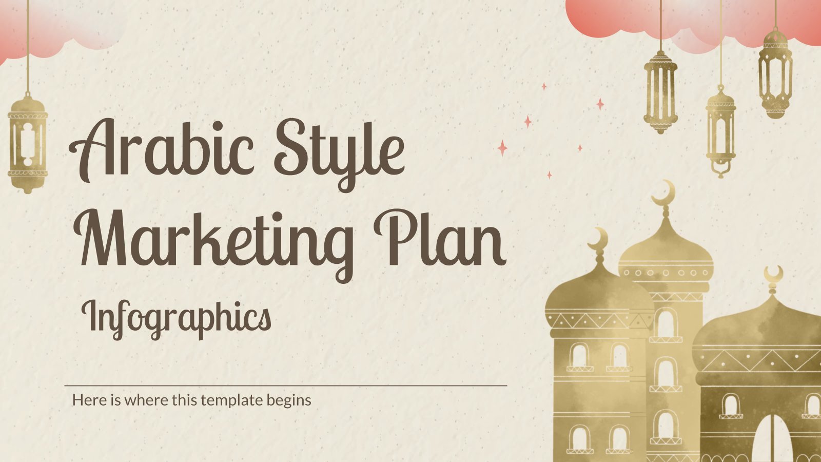 Arabic Style Marketing Plan Infographics presentation template 