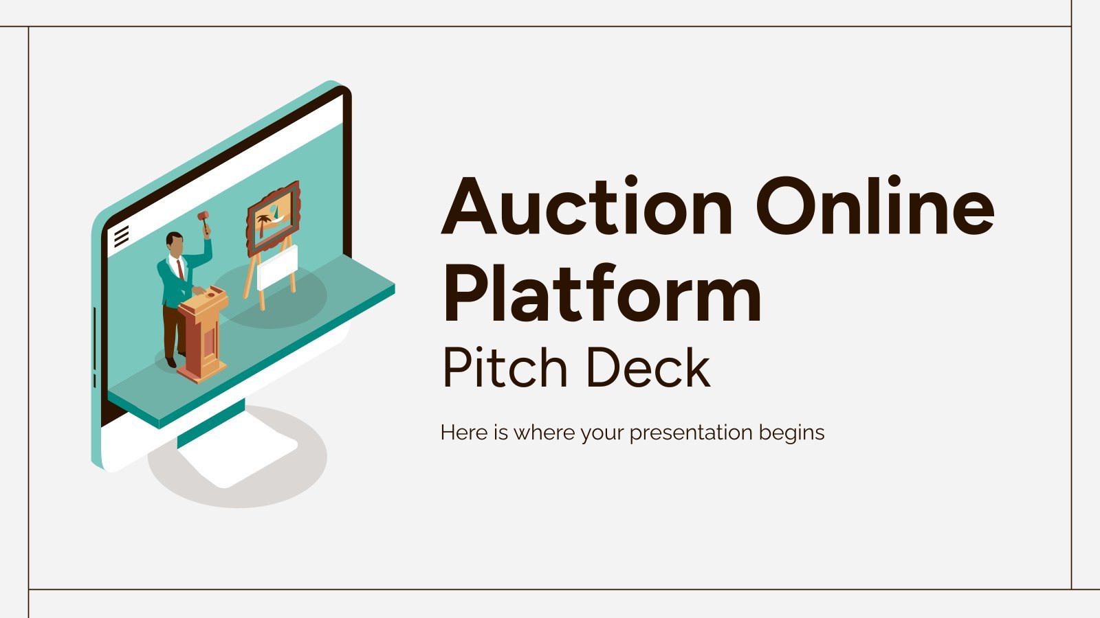 Auction Online Platform Pitch Deck presentation template 