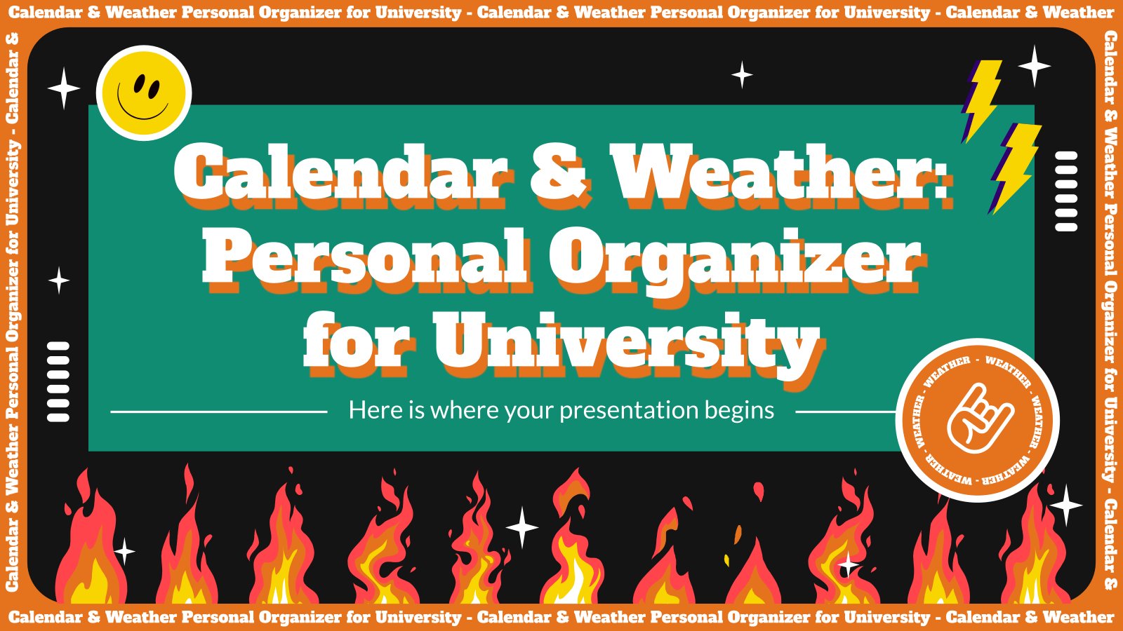 Calendar & Weather: Personal Organizer for University presentation template 