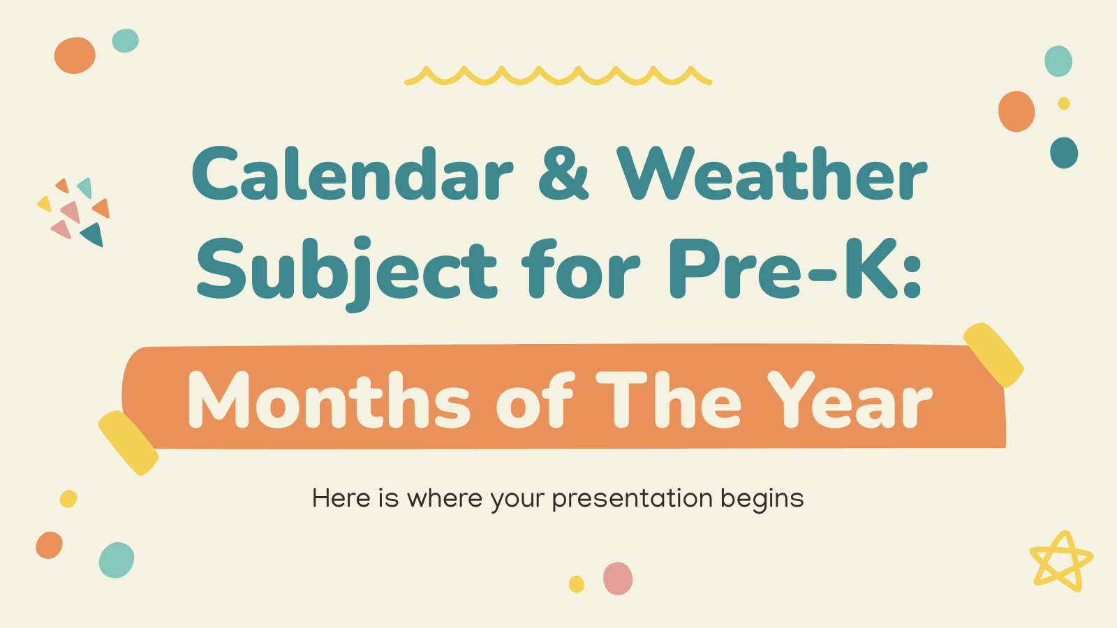 Calendar & Weather Subject for Pre-K: Months of The Year presentation template 