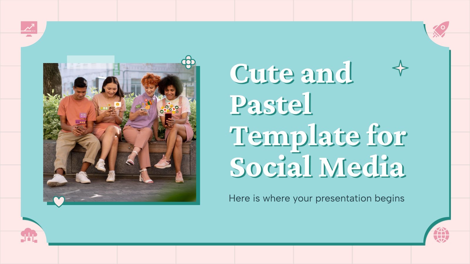 Cute and Pastel Template for Social Media presentation template 