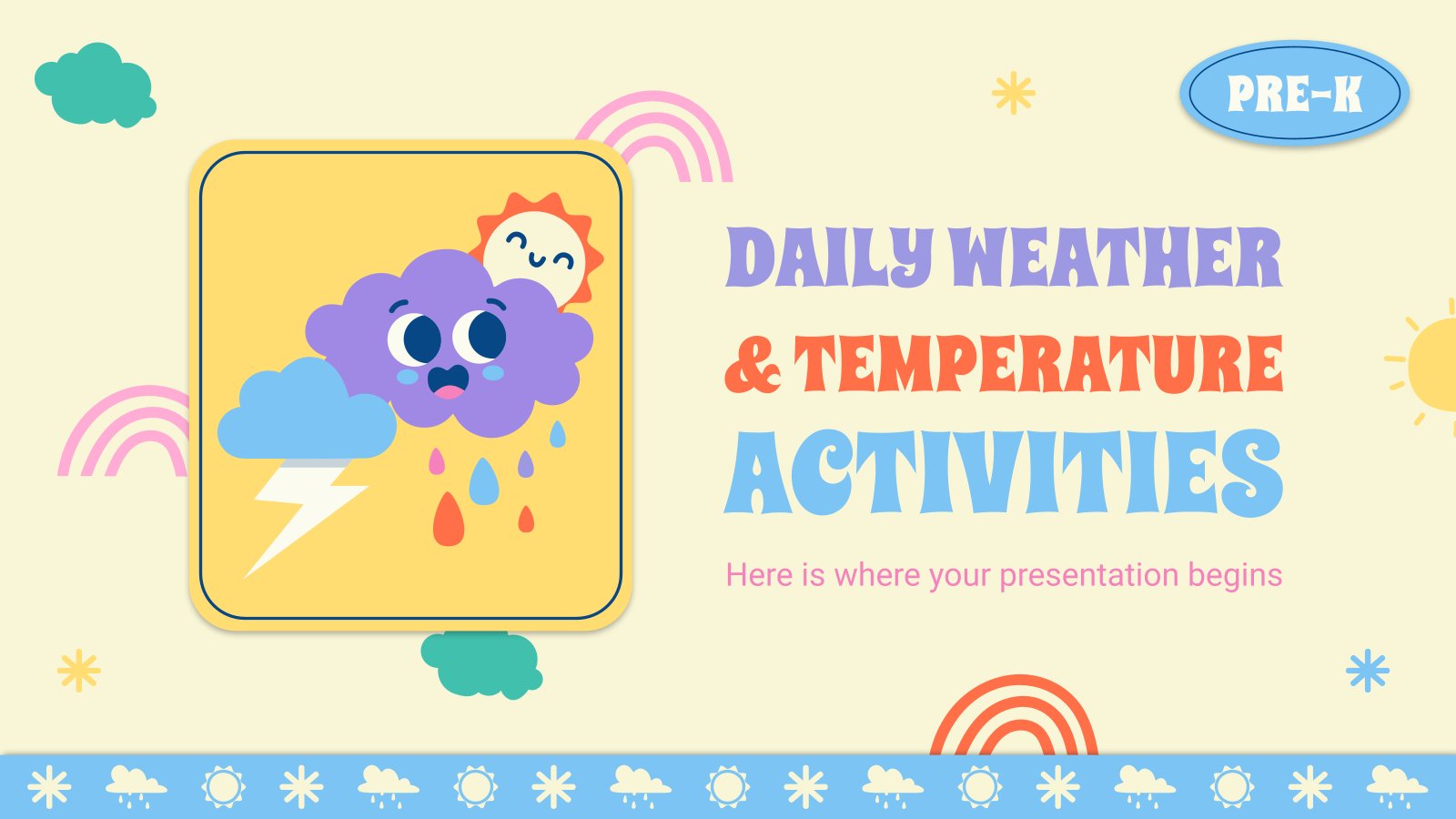 Daily Weather & Temperature Activities for Pre-K presentation template 