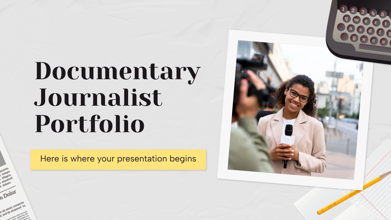 Documentary Journalist Portfolio presentation template 