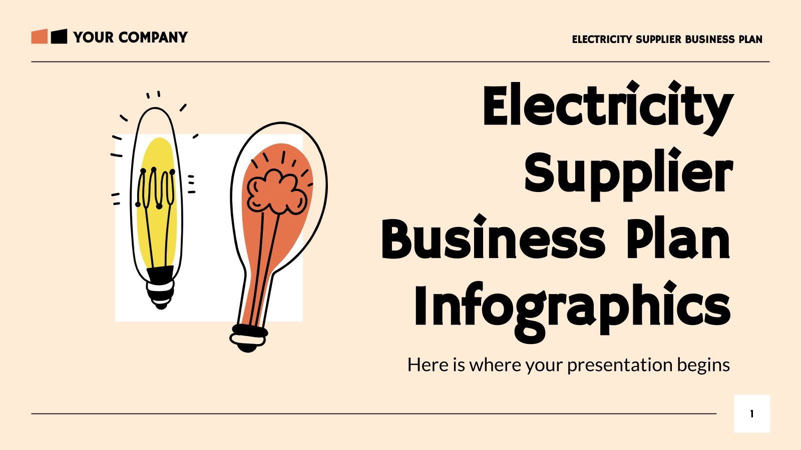 Electricity Supplier Business Plan Infographics presentation template 