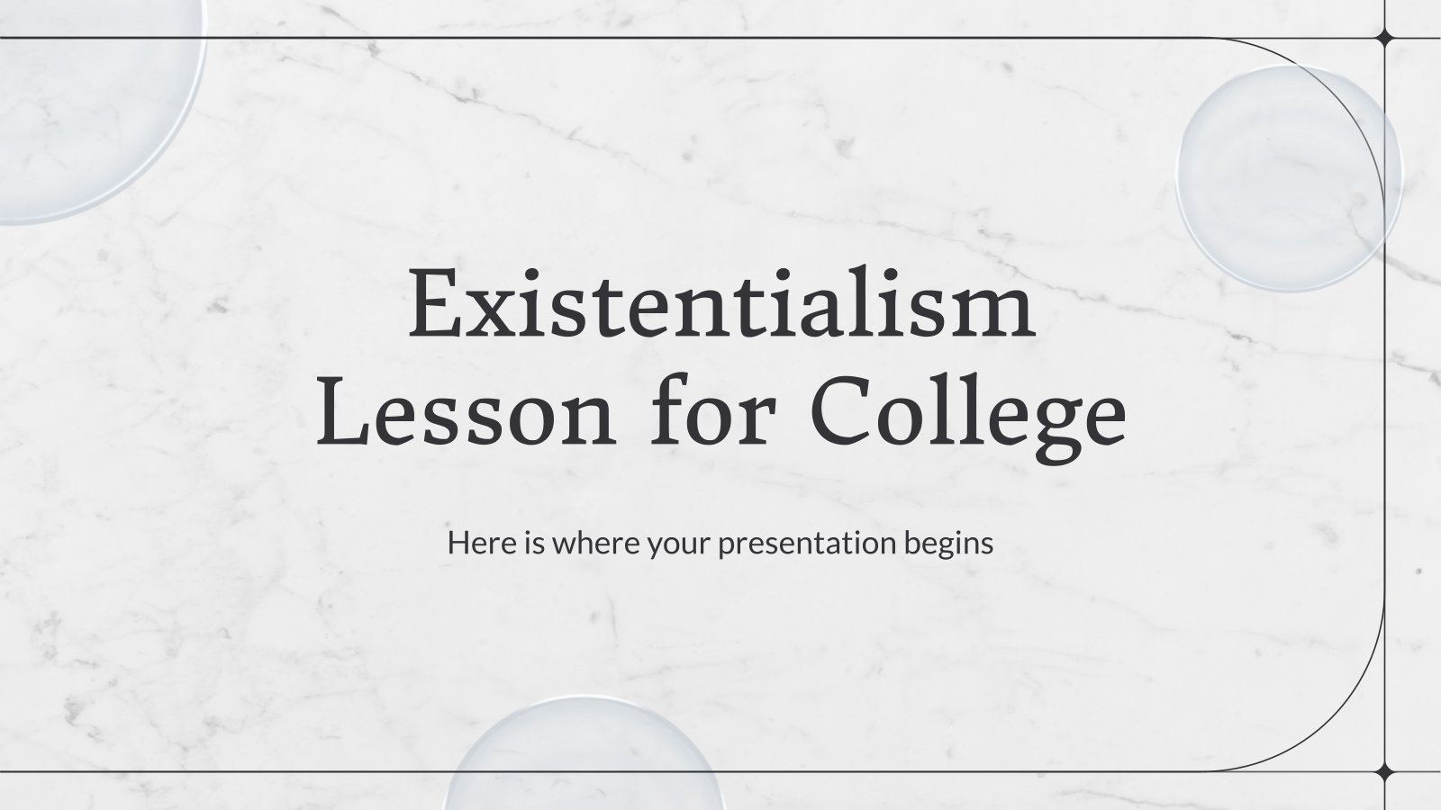 Existentialism Lesson for College presentation template 