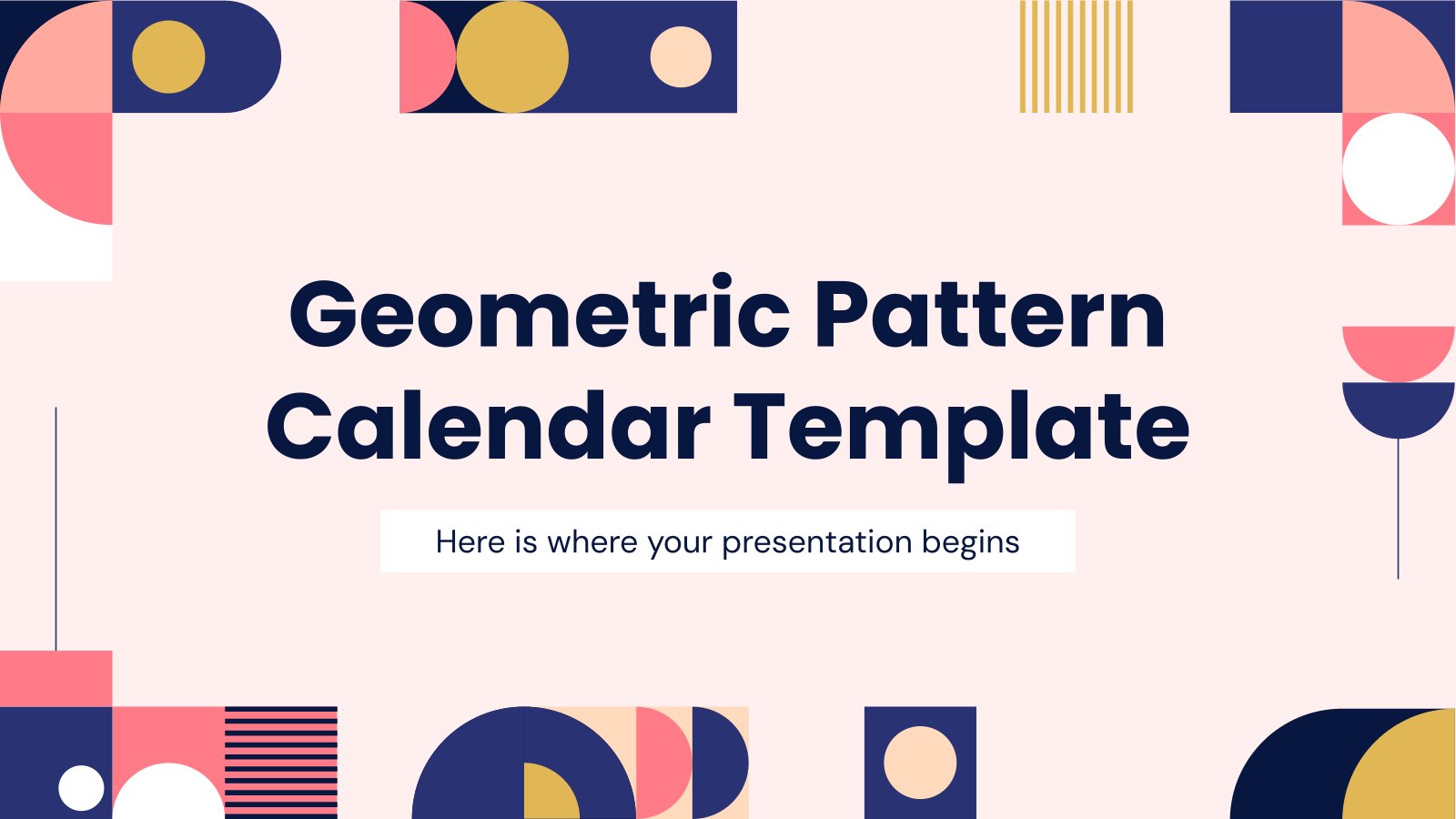 Geometric Pattern Calendar Template presentation template 