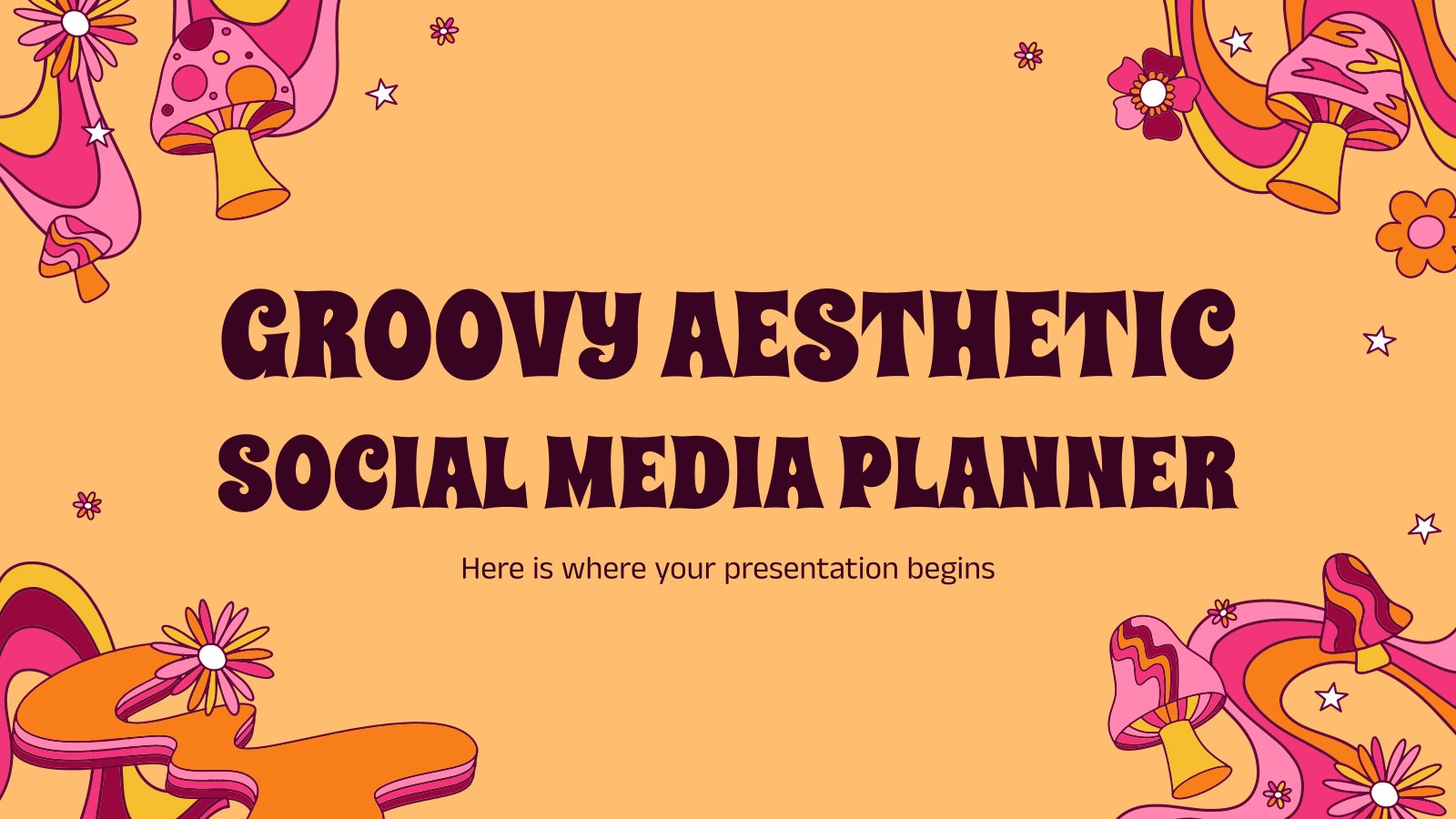 Groovy Aesthetic Social Media Planner presentation template 