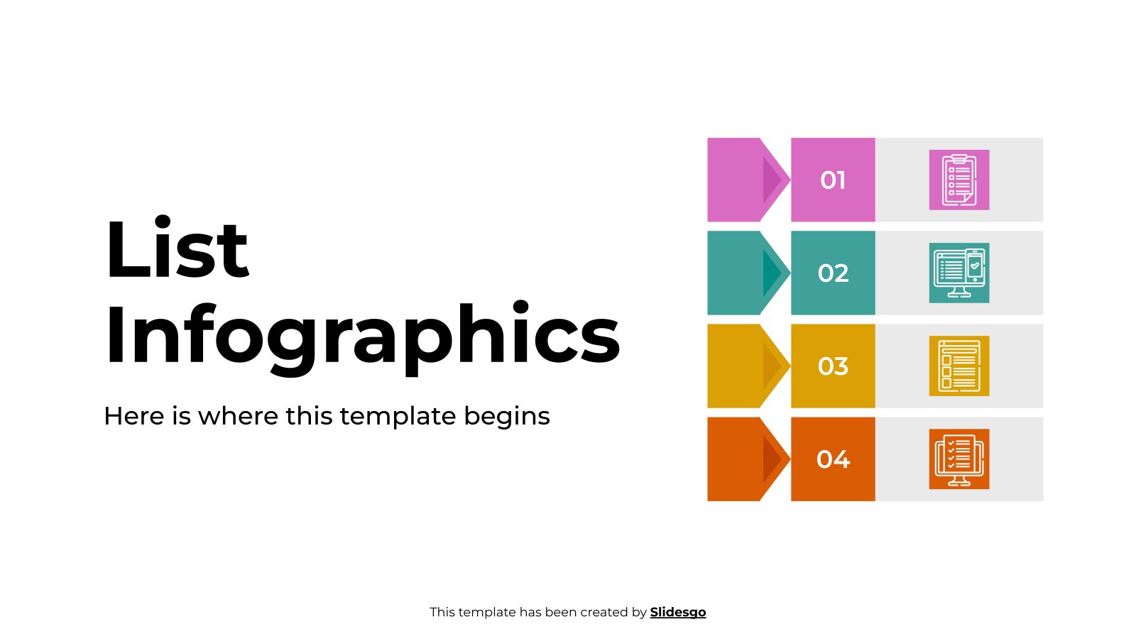 List Infographics presentation template 