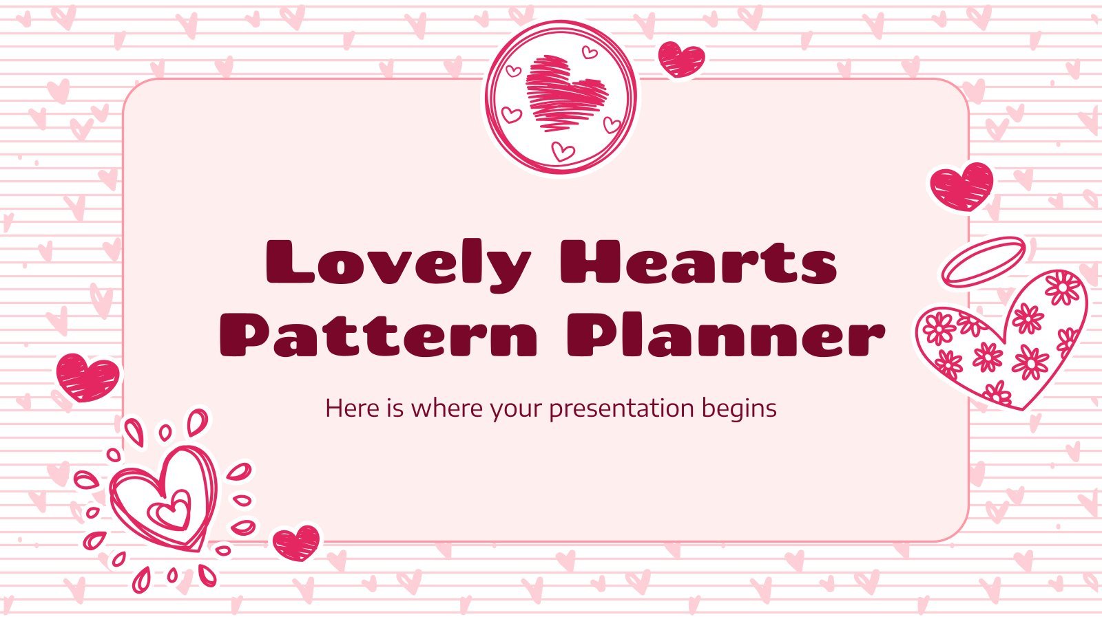 Lovely Hearts Pattern Planner presentation template 