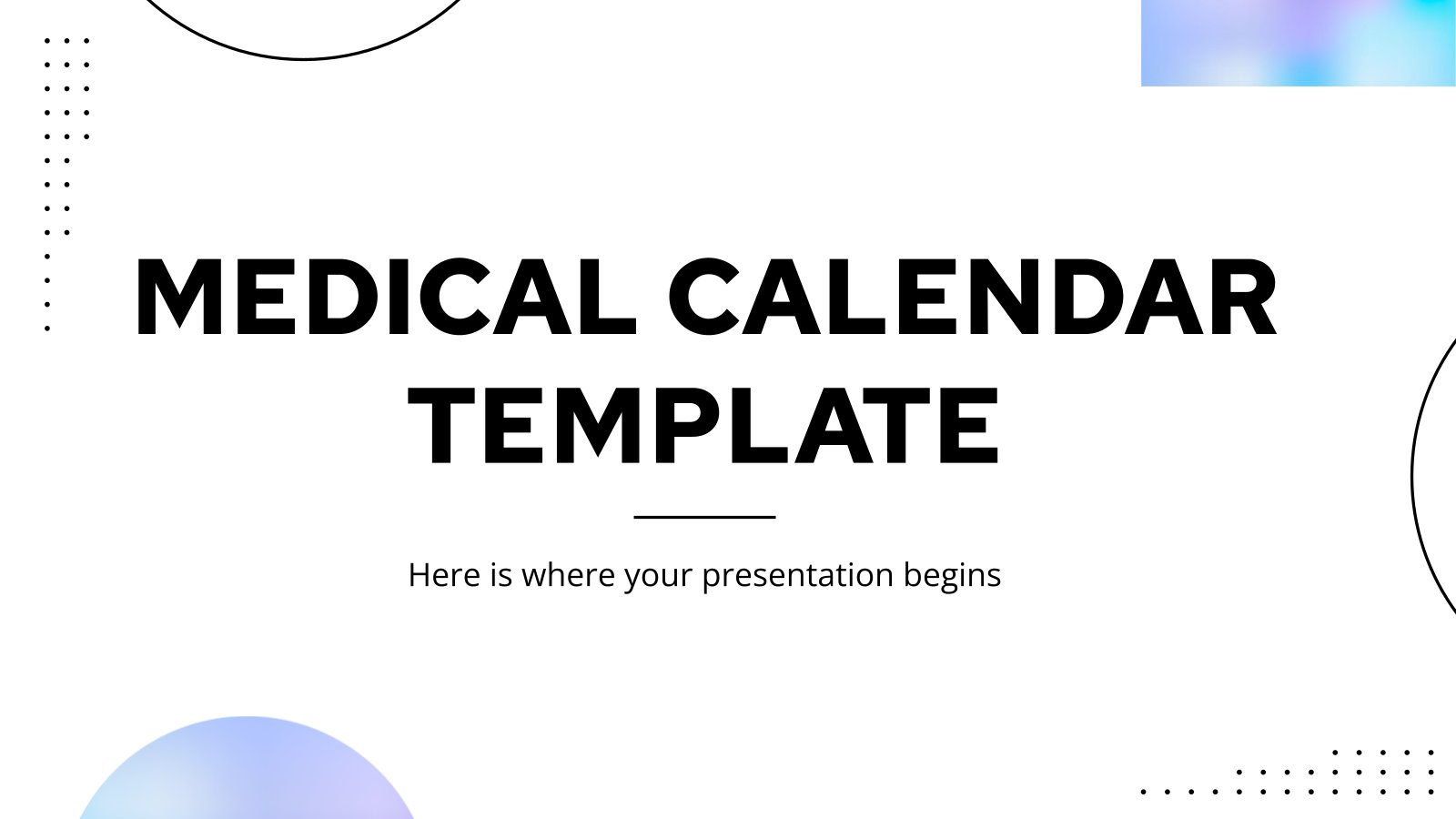 Medical Calendar Template presentation template 