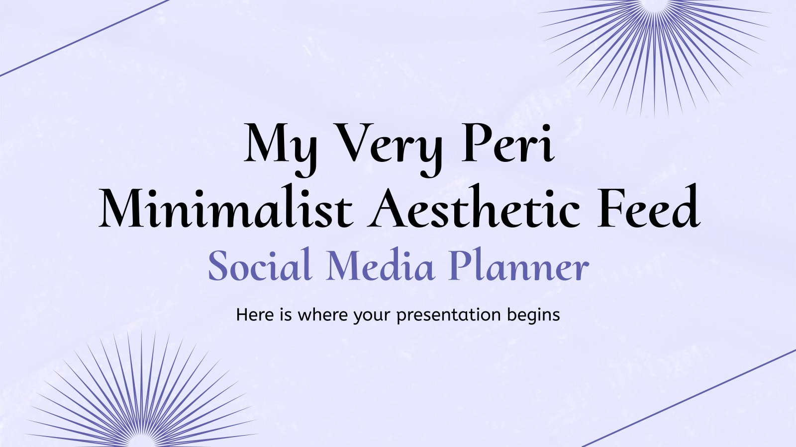 My Very Peri Minimalist Aesthetic Feed - Social Media Planner presentation template 