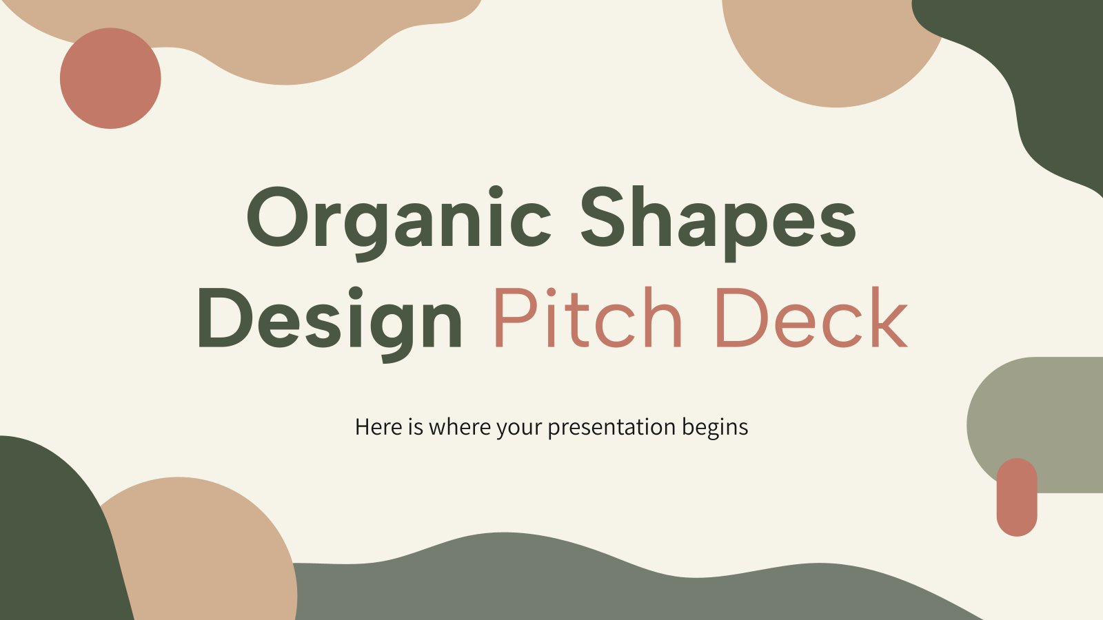 Organic Shapes Design Pitch Deck presentation template 