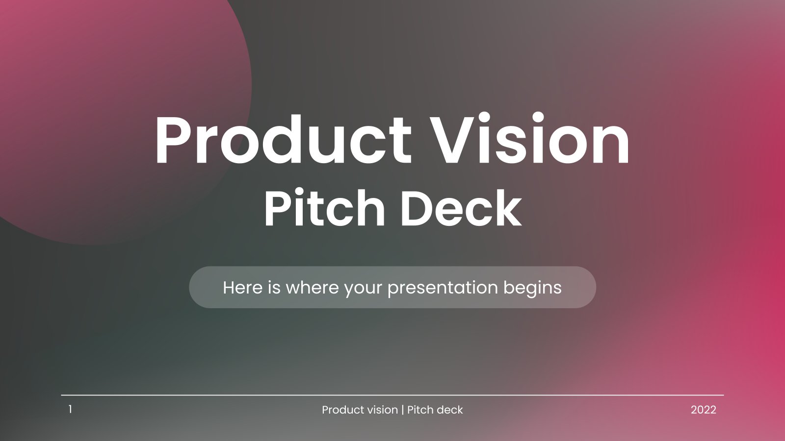 Product Vision Pitch Deck presentation template 