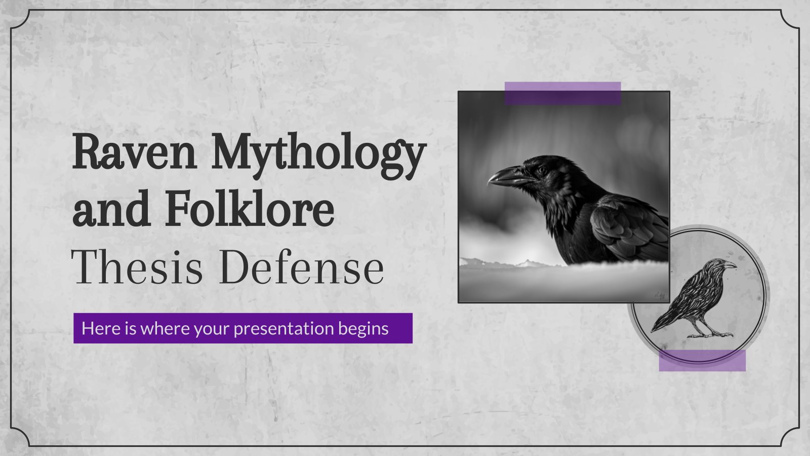 Raven Mythology and Folklore Thesis Defense presentation template 