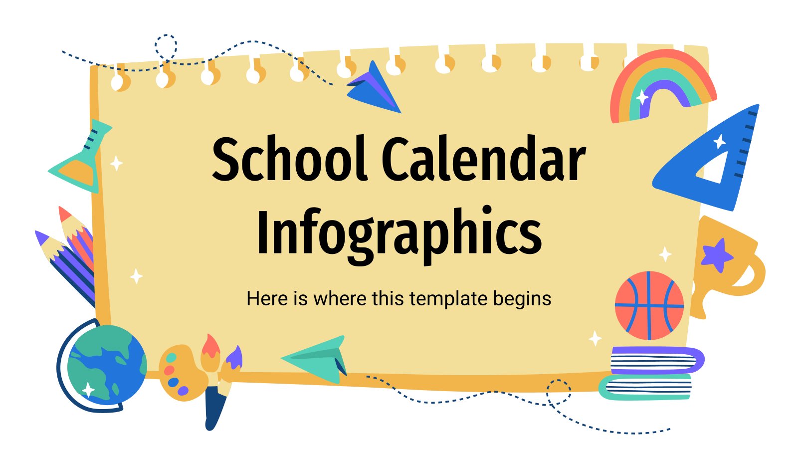 School Calendar Infographics presentation template 