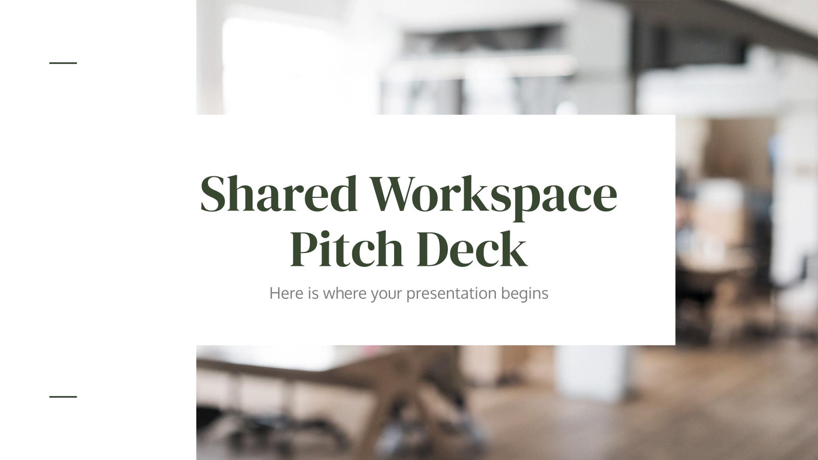 Shared Workspace Pitch Deck presentation template 