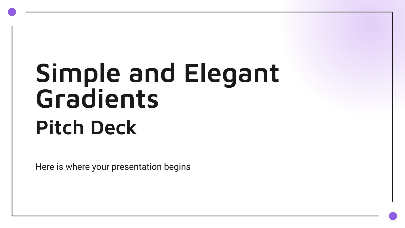 Simple and Elegant Gradients Pitch Deck presentation template 