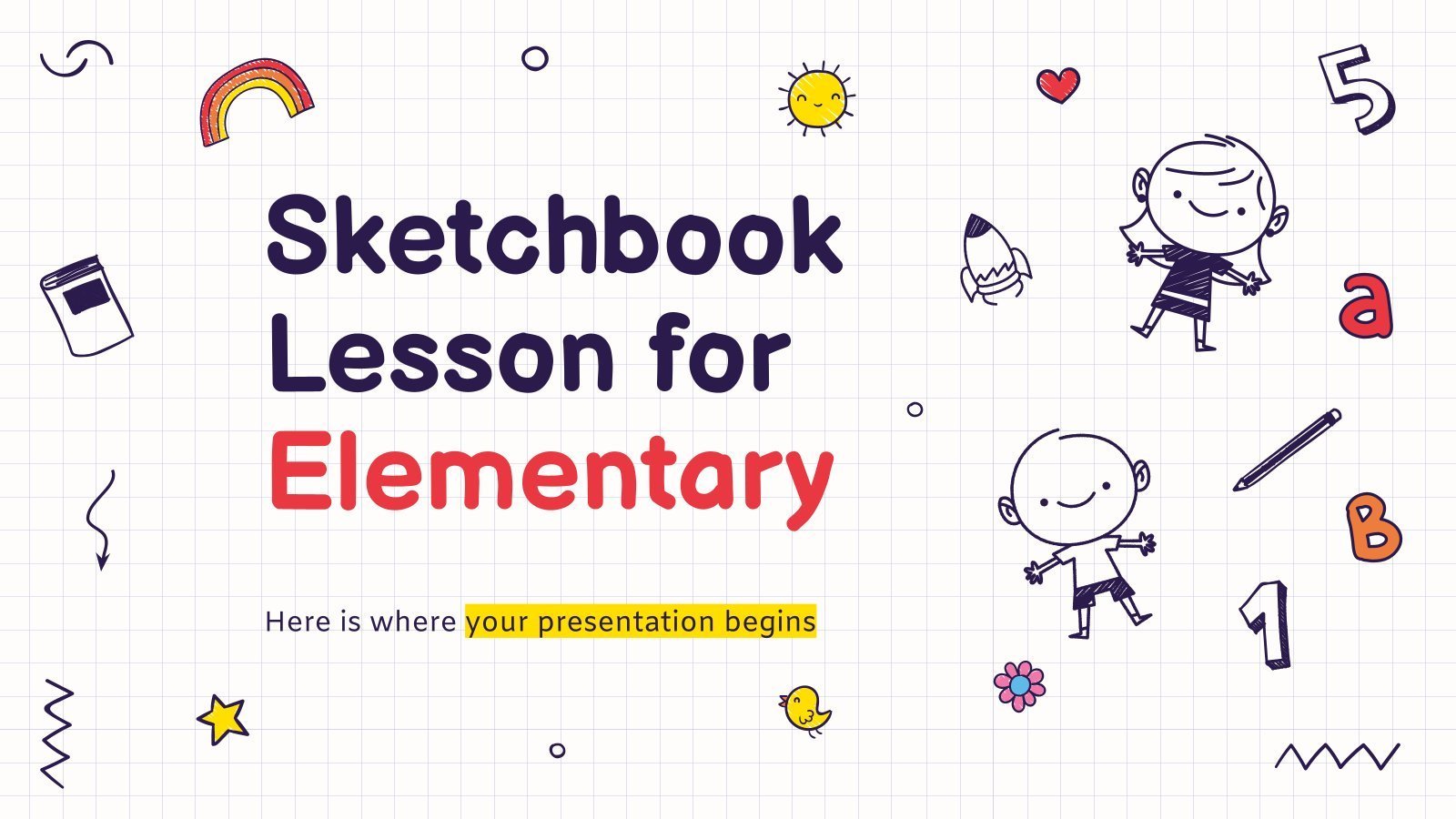 Sketchbook Lesson for Elementary presentation template 