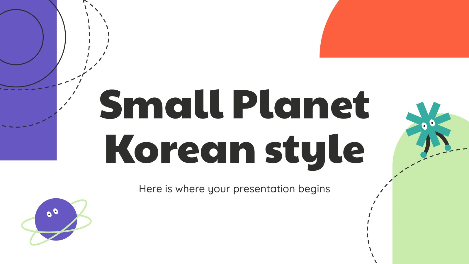 Small Planet Characters Korean Style presentation template 