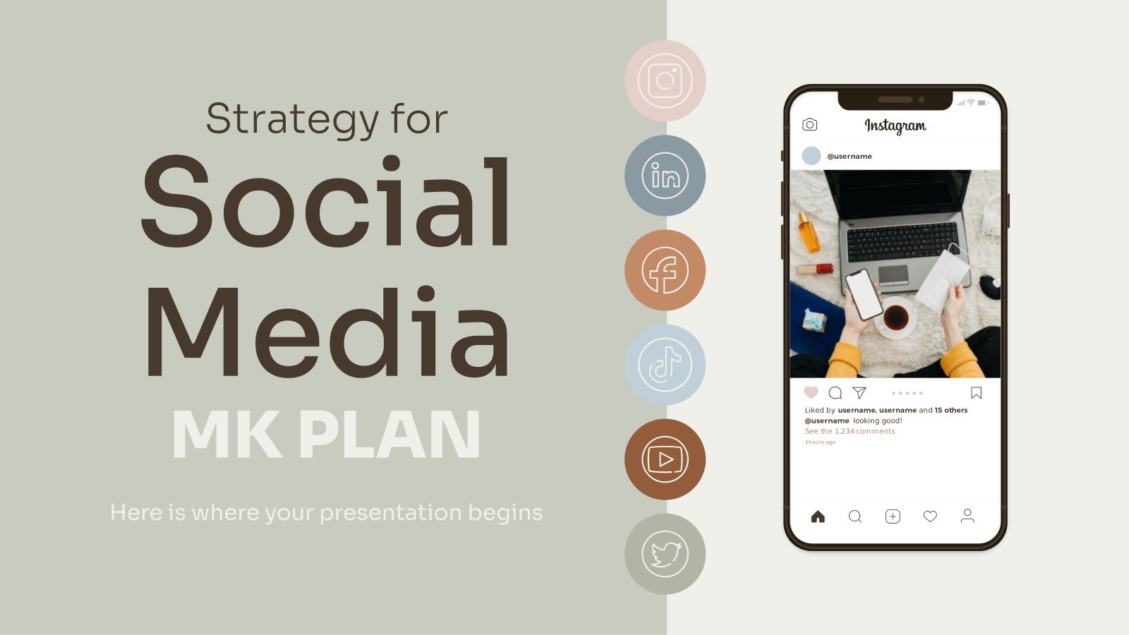 Strategy for Social Media MK Plan presentation template 