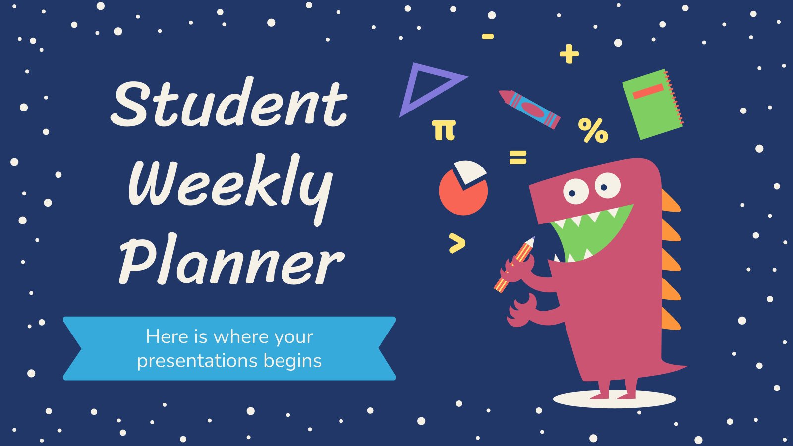 Student Weekly Planner presentation template 