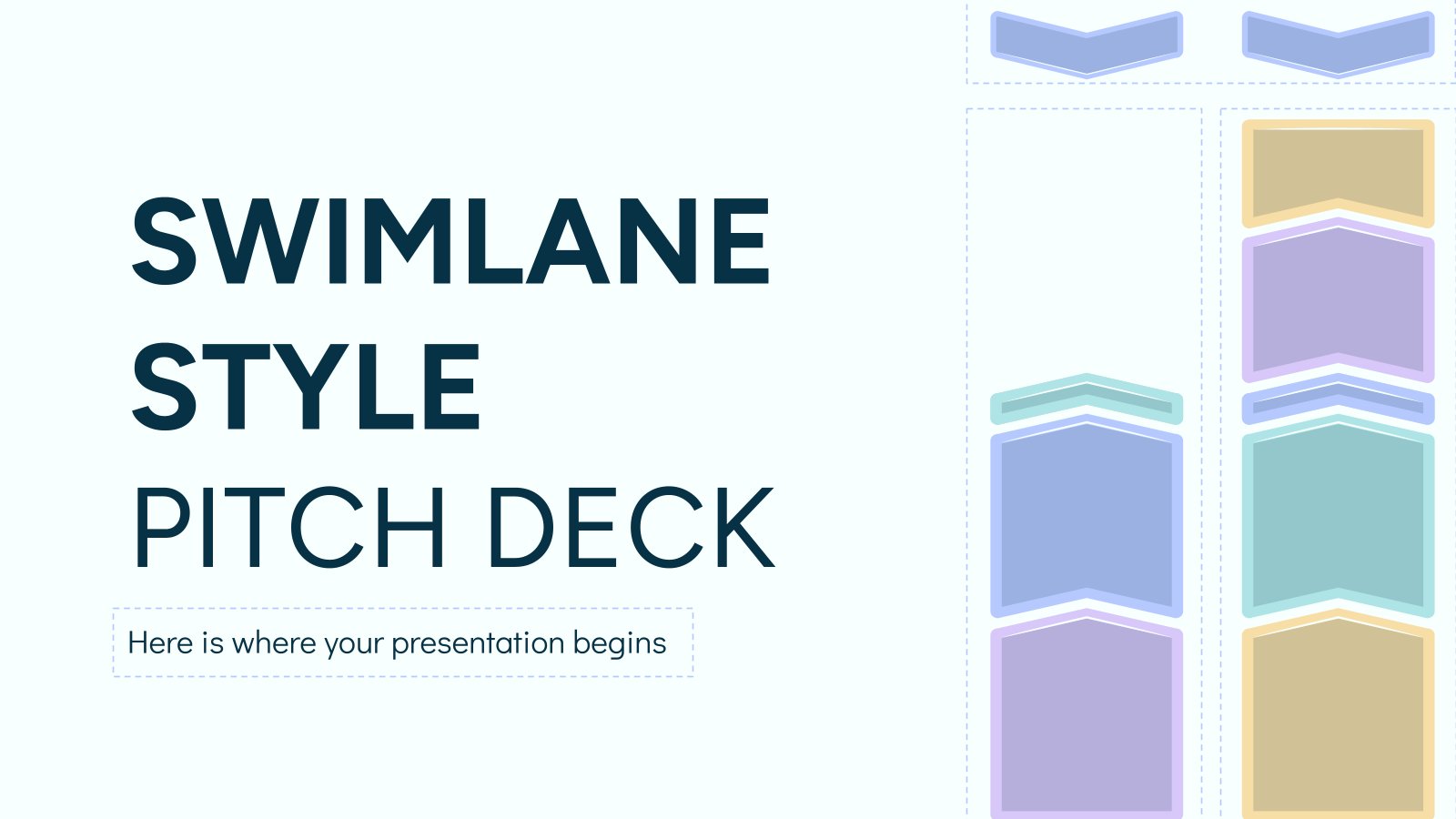 Swimlane Style Pitch Deck presentation template 