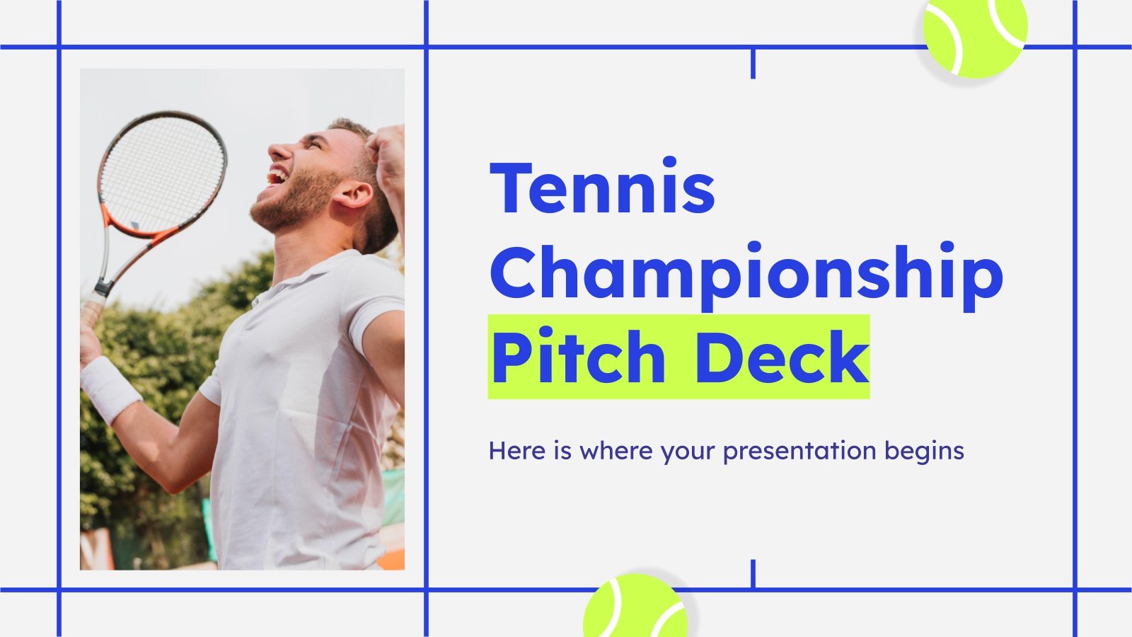 Tennis Championship Pitch Deck presentation template 