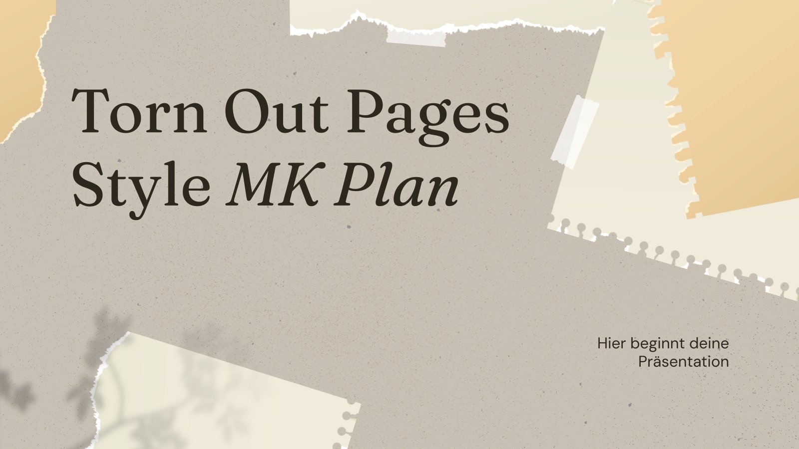 Torn Out Pages Style MK Plan presentation template 