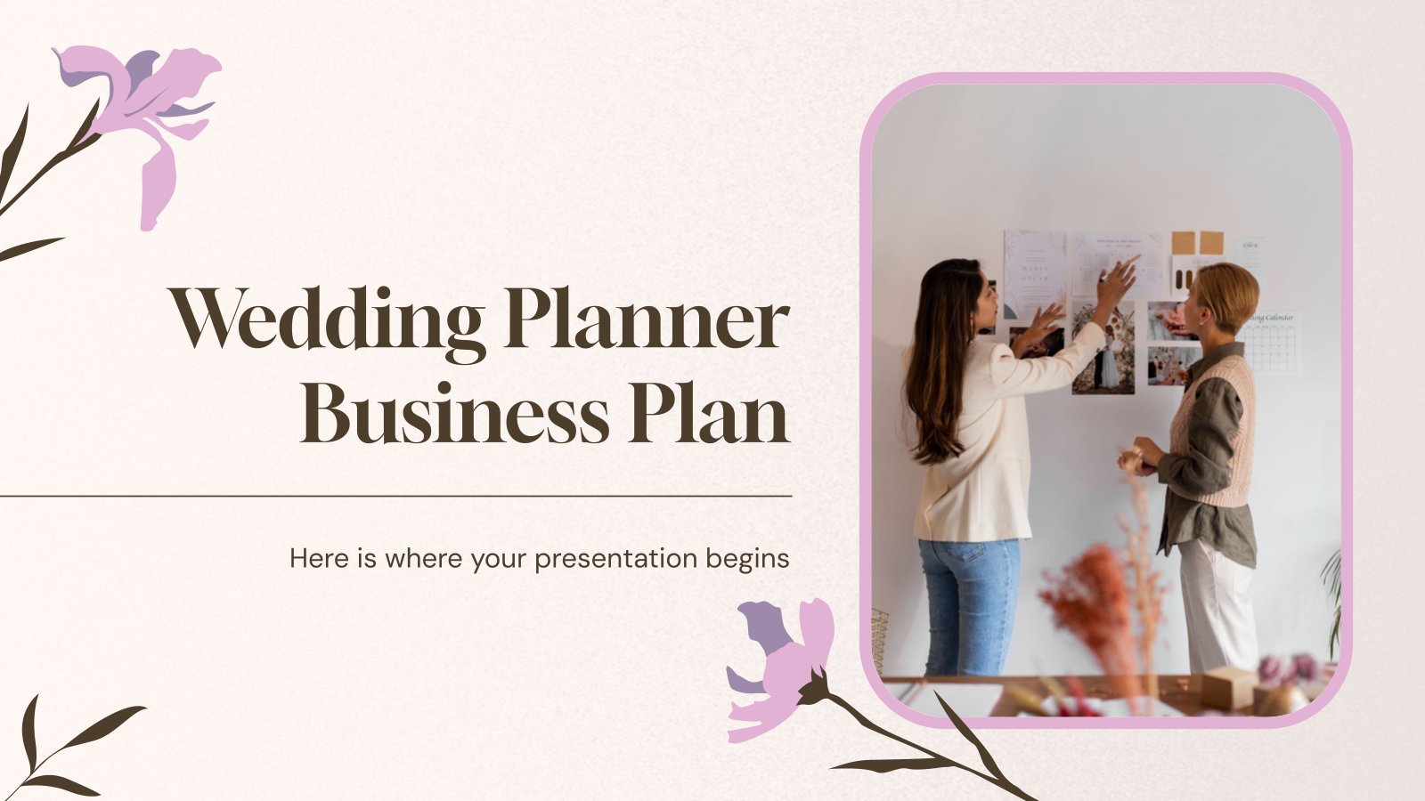 Wedding Planner Business Plan presentation template 