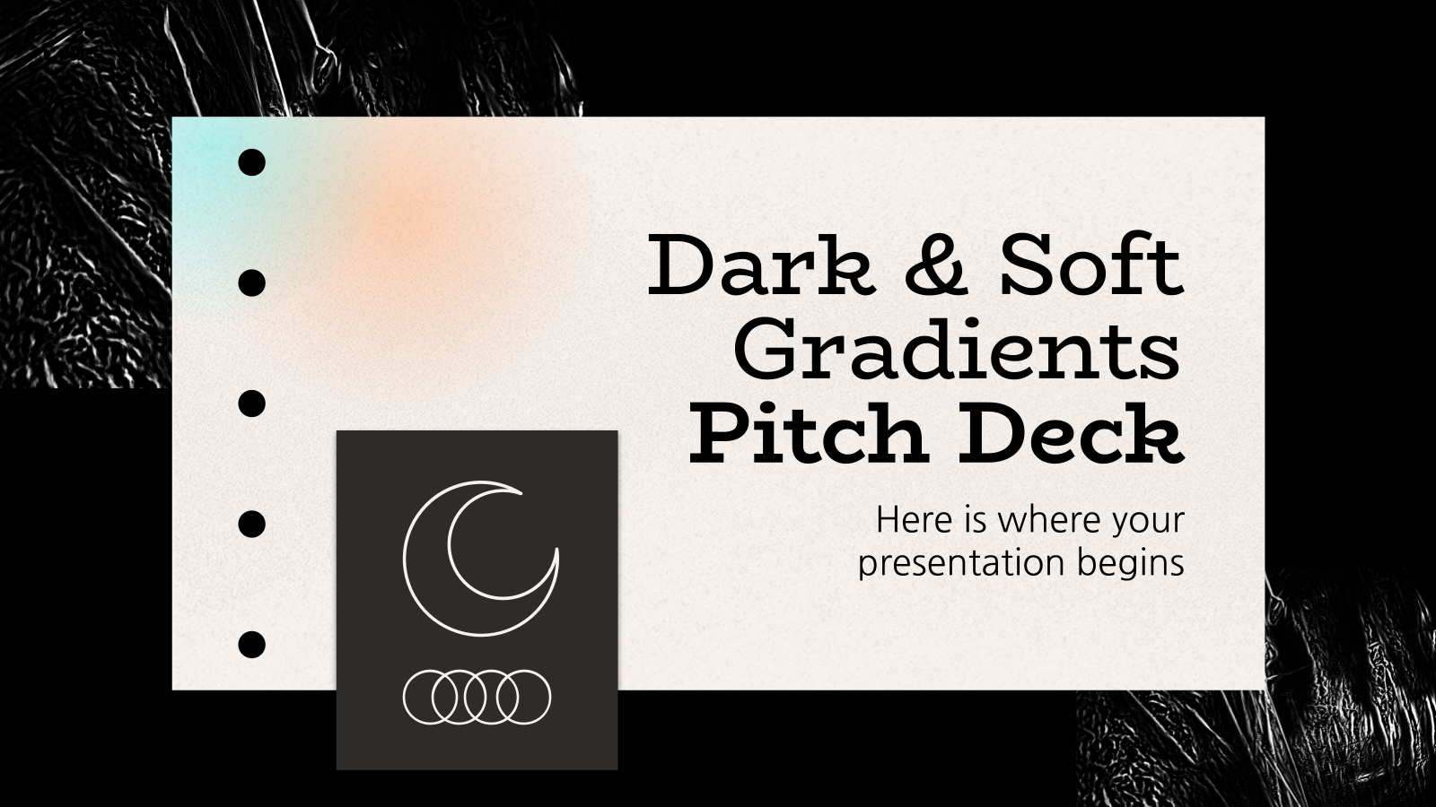 Dark & Soft Gradients Pitch Deck presentation template 