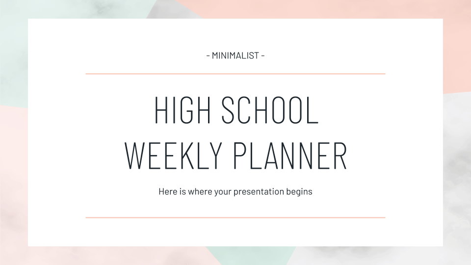 Minimalist HS Weekly Planner presentation template 